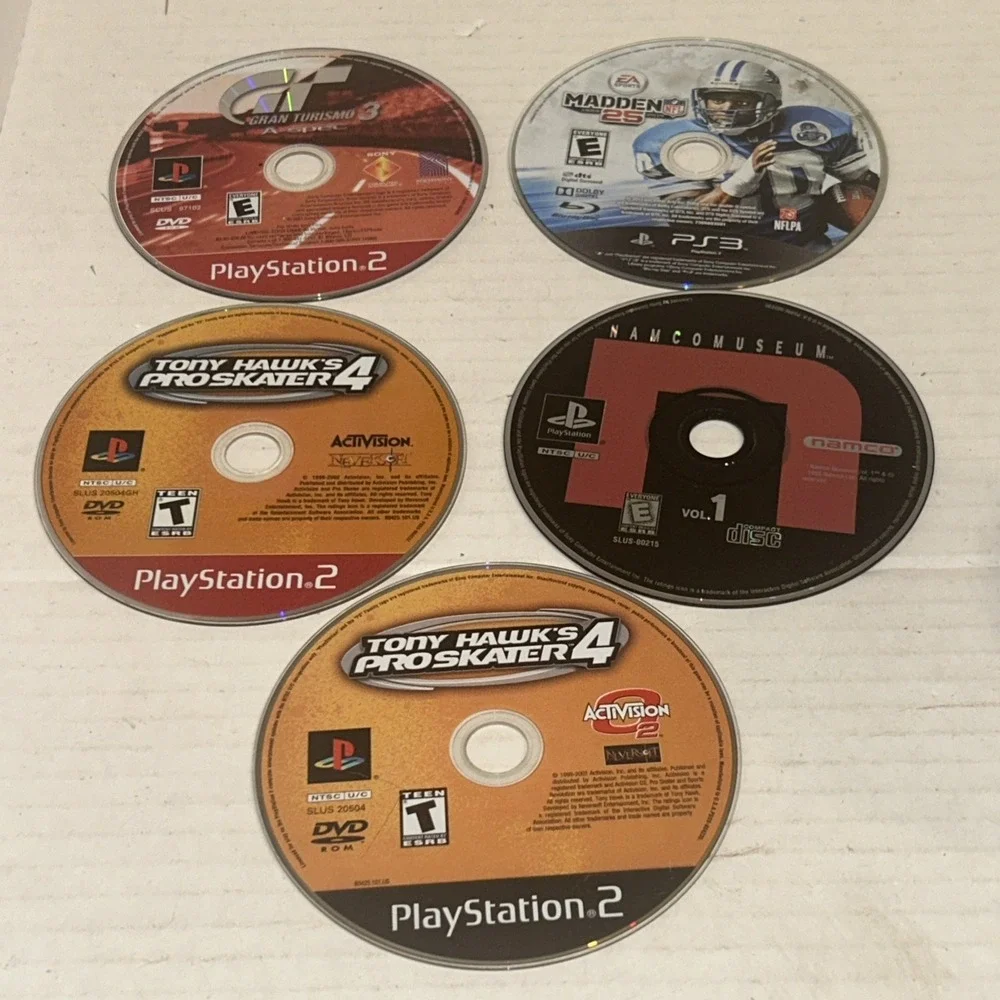 Playstation Game Disc Only Lot Tony Hawk, Namco‎ Museum, Gran Turismo